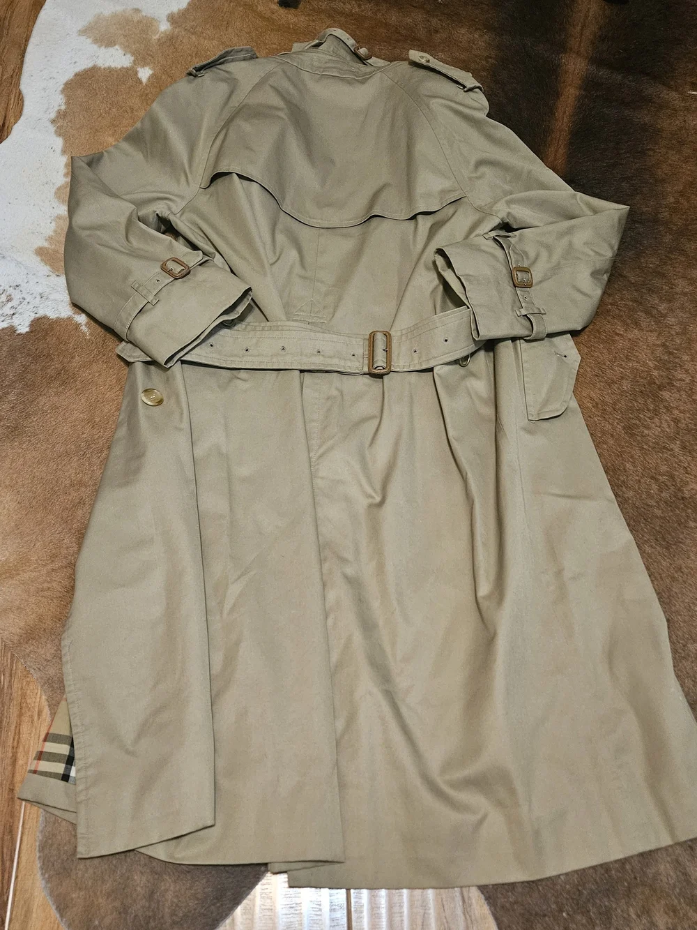 Vintage Burberrys Classic Beige Trench Coat Signature Check Lining Lg/XL Unisex